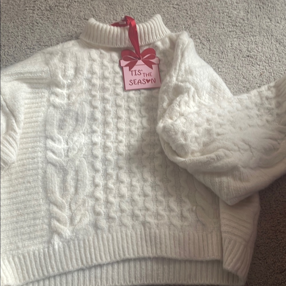Cozy White Cable Knit Sweater